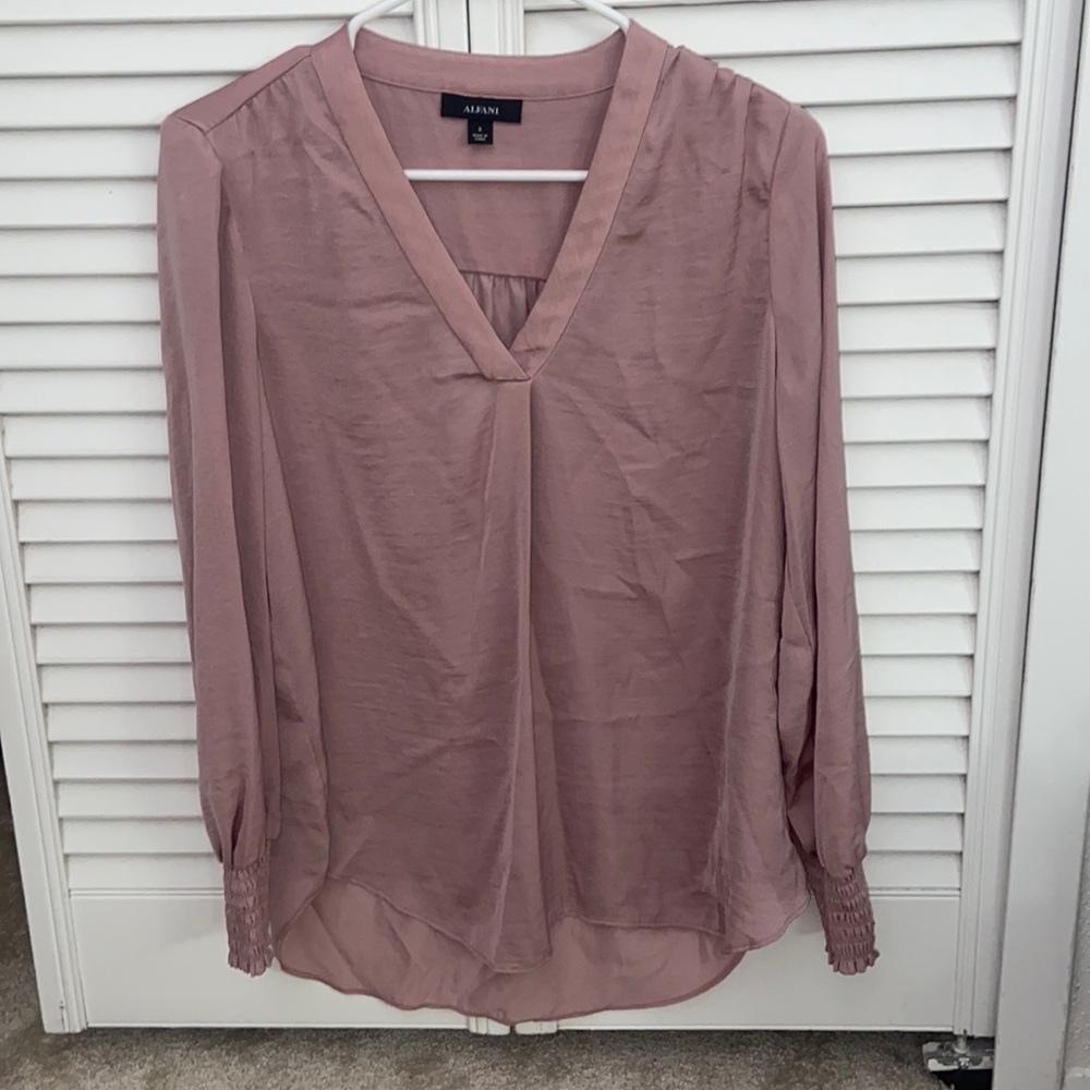 SMALL Alfani Long Sleeve PINK Blouse